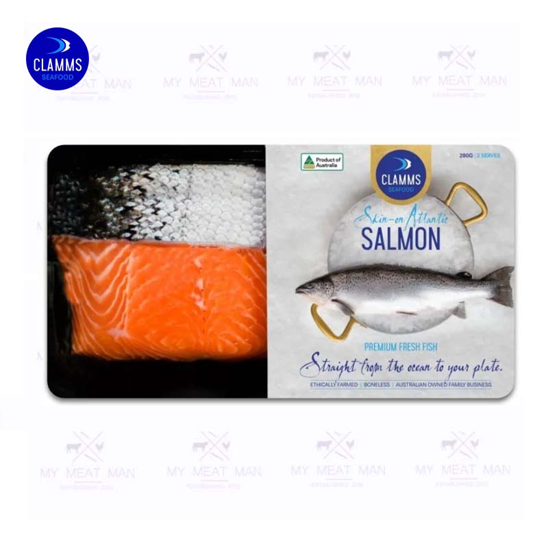 Australian Wild Caught Frozen Clamms Atlantic Salmon Portions Skin-on